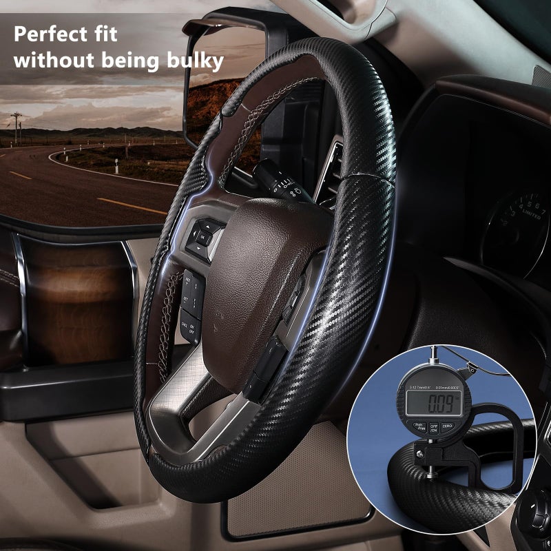 Aotoyou Steering Wheel Cover for Ford F150/ 2015-2020/ F250 2017-2021/ F350 2017-2021/ F450 2017-2021/ F550 2017-2021/ Ford Expedition 2018-2021 Steering Wheel Protector for Ford Steering Wheel Accessories - Image 5